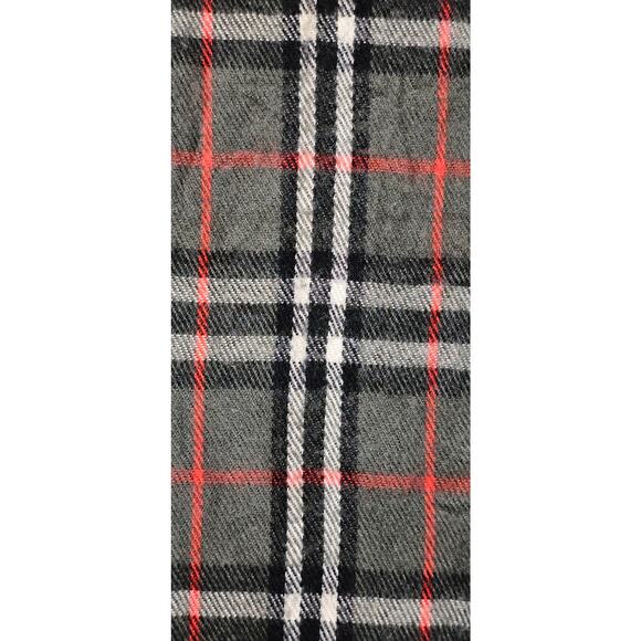 BURBERRYs of London 100% Lambswool Gray Scarf Shawl Nova Check Vintage - Picture 7 of 7